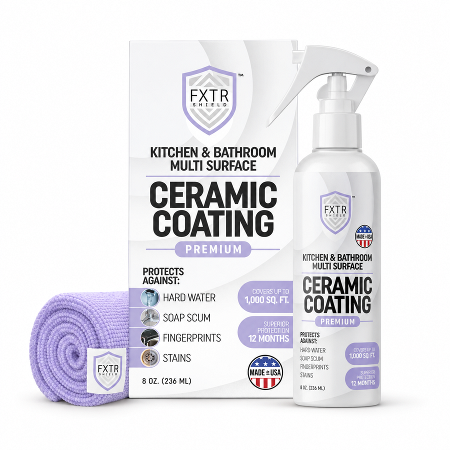 Fixture Shield Home Ceramic Coating for Faucets & Shower Glass